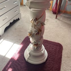 Beautiful Capodimonte Pedestal And Case