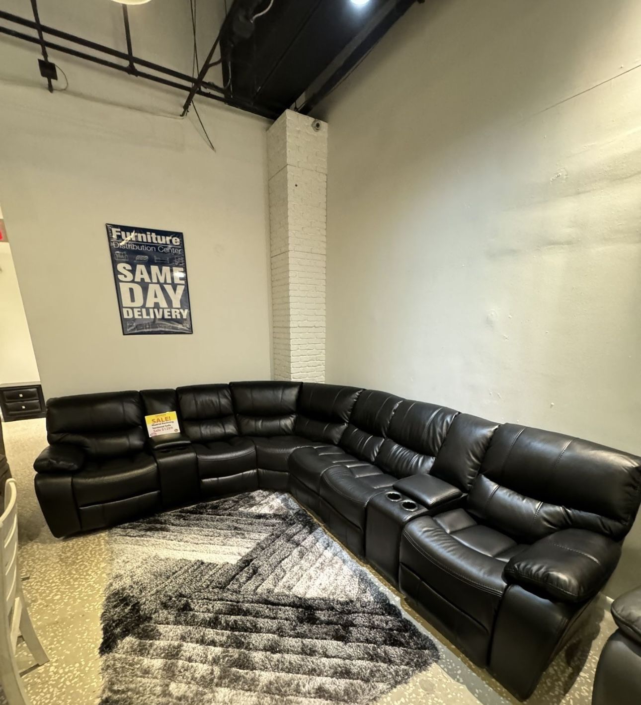 Beautiful Black Madrid Sectional Sofa!$1399!*SAME DAY DELIVERY*NO CREDIT NEEDED*EASY FINANCING*HUGE SALE*