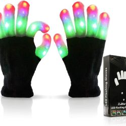 Luwint Light Up Gloves with 6 Flashing Modes Fun Toy Cool Gift for Kids 5-12