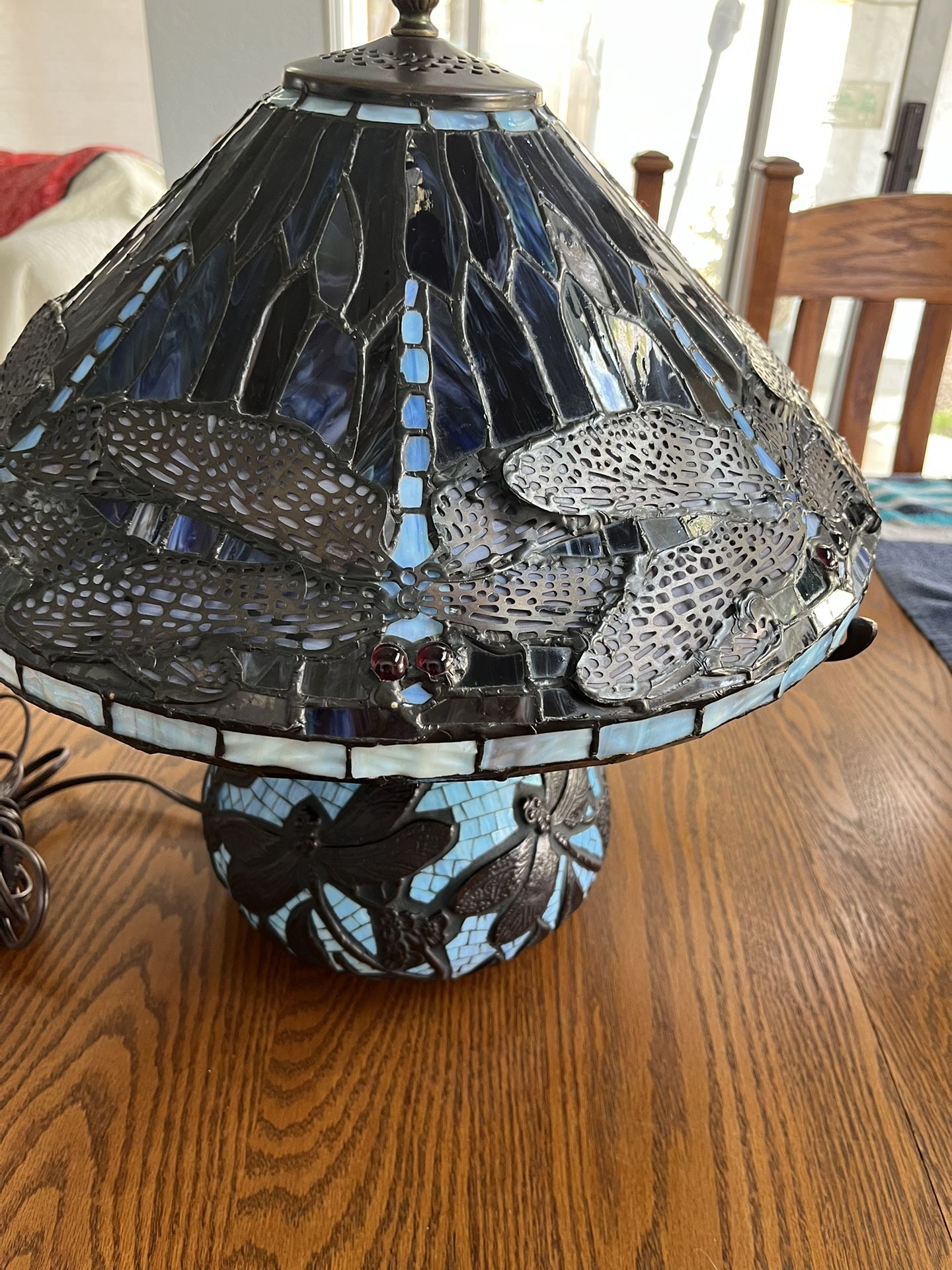 Meyda Dragonfly Stain Glass Tiffany Lamp