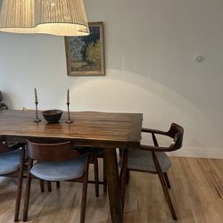 Wood Dining Table Pottery Barnish 