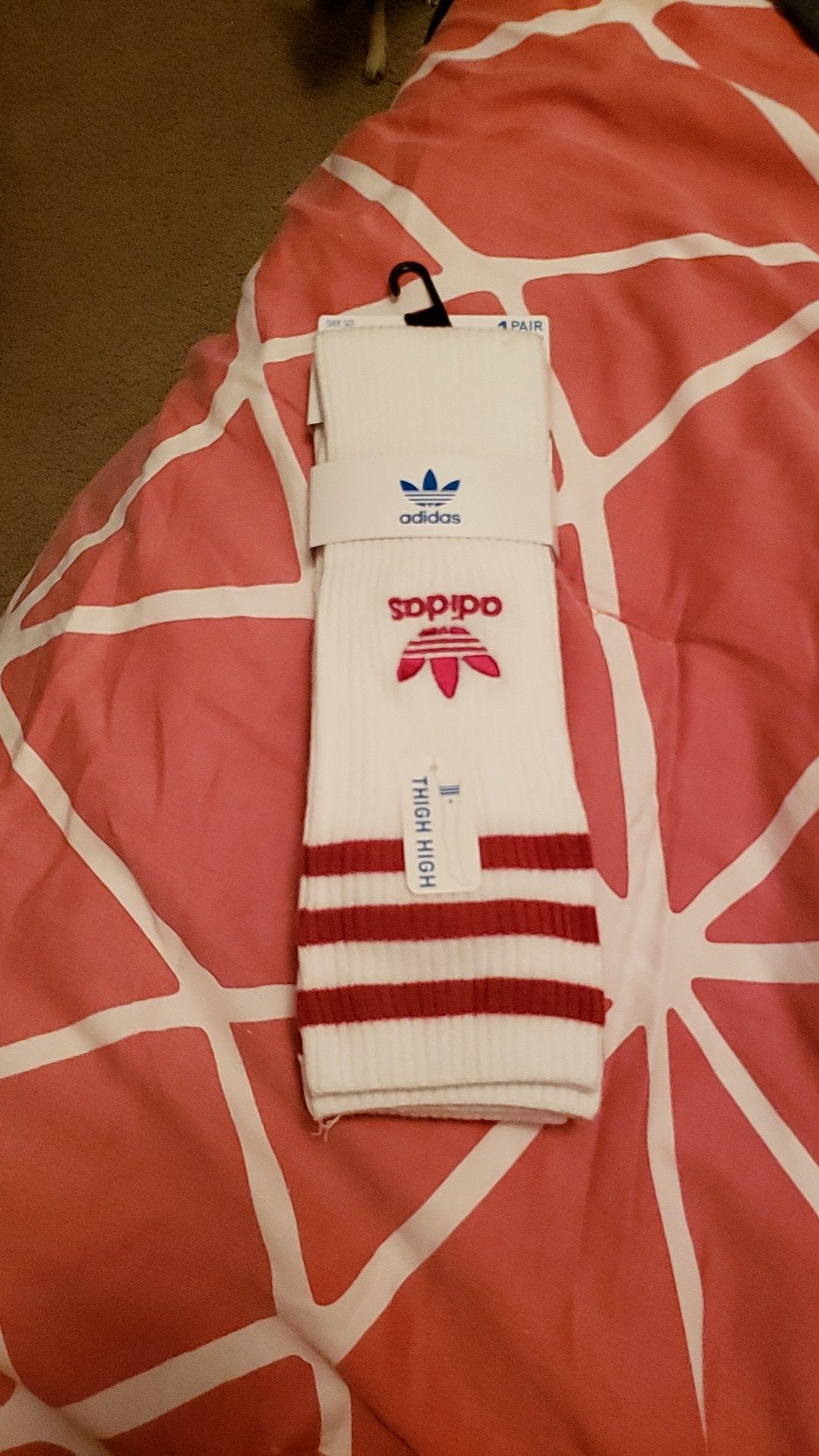 ADIDAS Thigh High Red Stripe socks