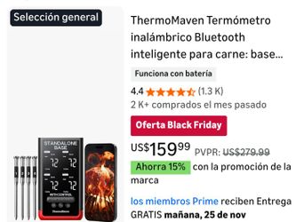 ThermoMaven Smart Bluetooth Wireless Meat Thermometer: Standalone Base, Unlimited WiFi Range, 6 NIST Certified Accuracy Sensors, 4 Probes for Cooking,