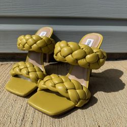 Steve Madden Women's Kenley Heeled Sandal in Citron, Size 6.5