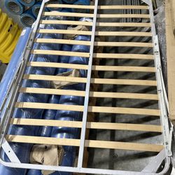 Metal full size Bed Frame with Wooden Slats-75”x47”