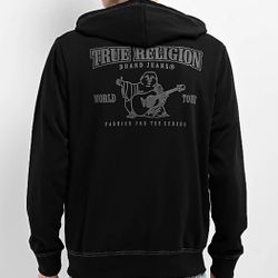 True Religion Classic Logo Black Zip Hoodie