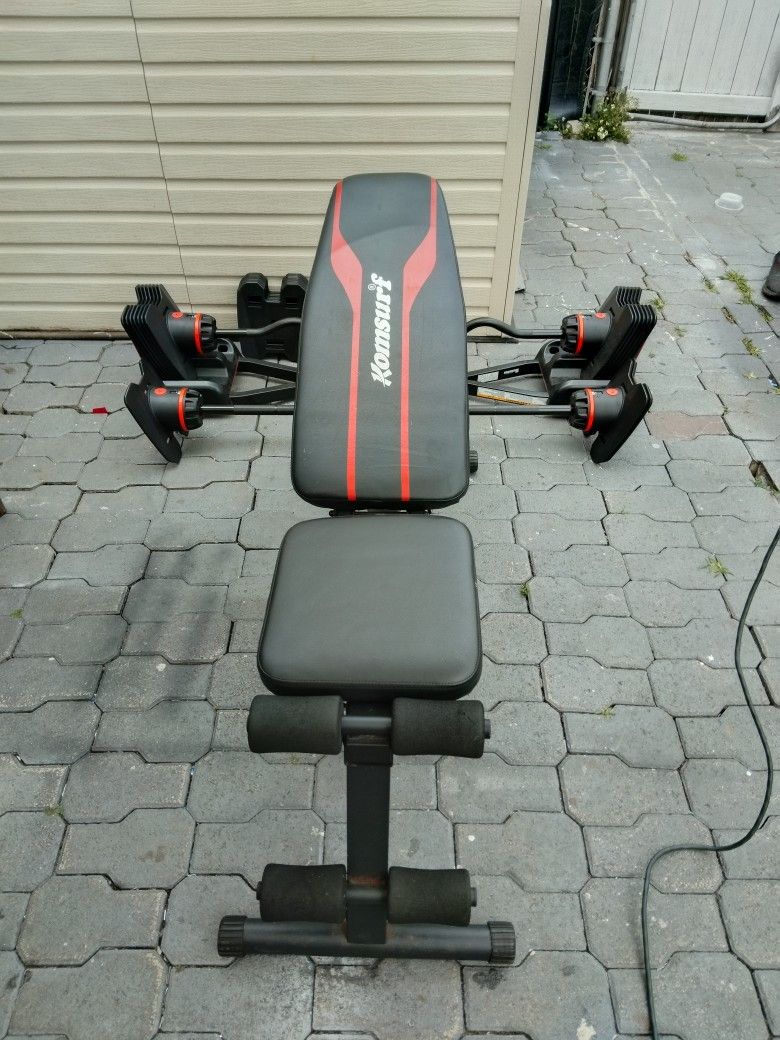 Bench With Curl Bar And Straightbar