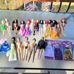 Disney Barbie Dolls Prince & Princesses Doll Lot