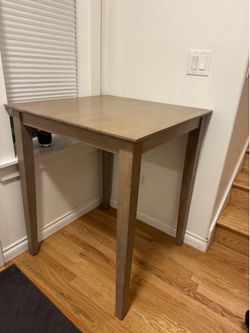Weather taupe-gray 30” square counter-height table