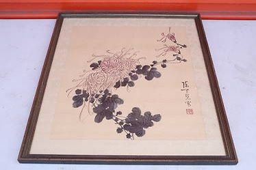 Vintage Chinese Watercolor Painting Of Flowers