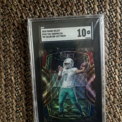 2020 Panini Select Club Level Tri-Color Prizm Die-Cut #245 Tua Tagovailoa Sgc 10