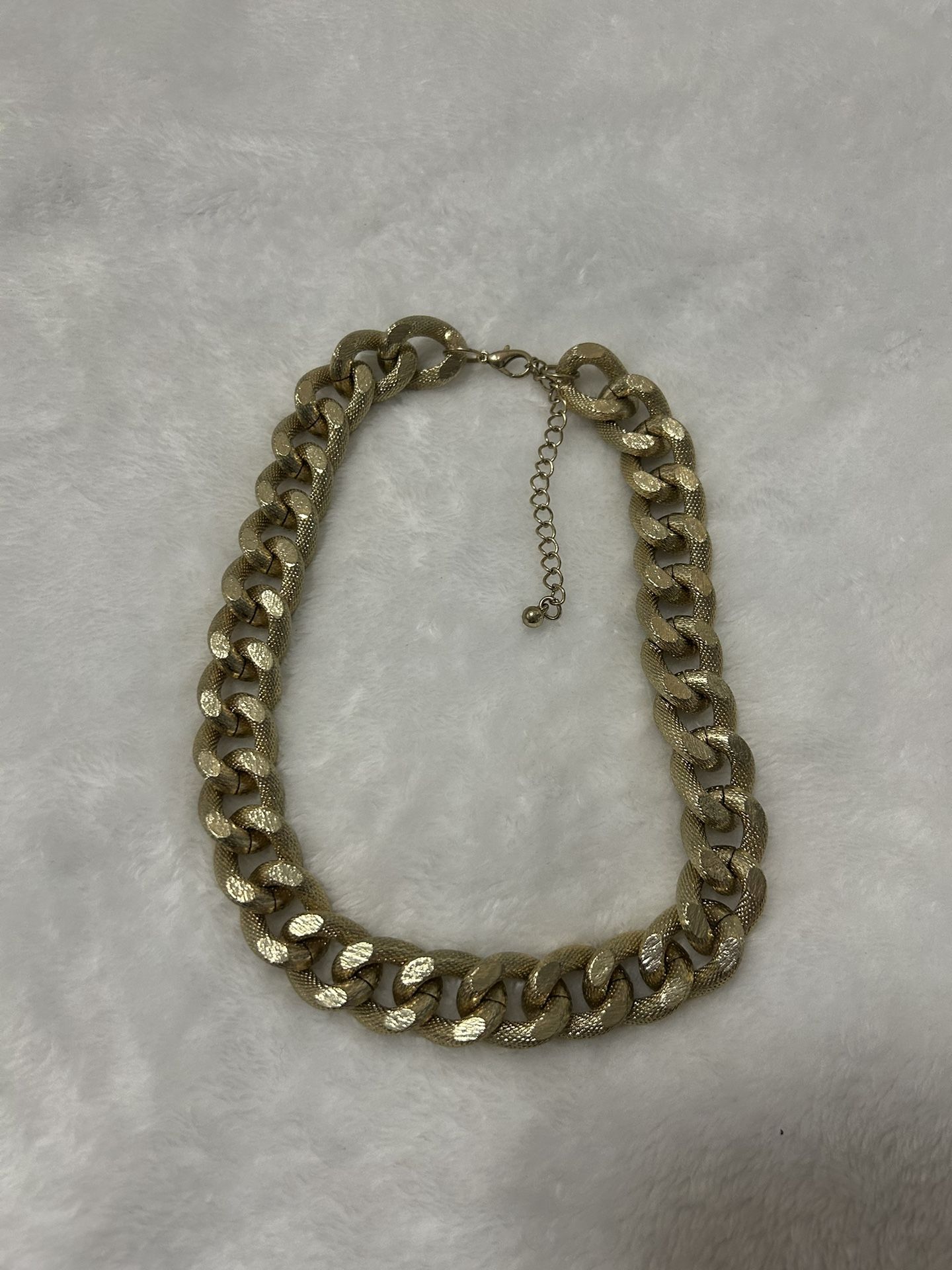 Gold thick chain choker adjustable necklace
