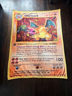 Charizard card blanket