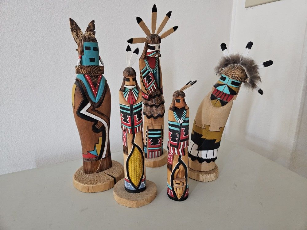 5 Rare Unique Kachina Dolls