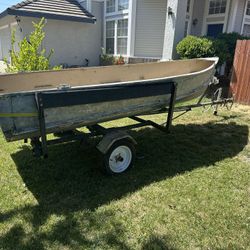 14 Ft  Aluminum Boat And Trailer 