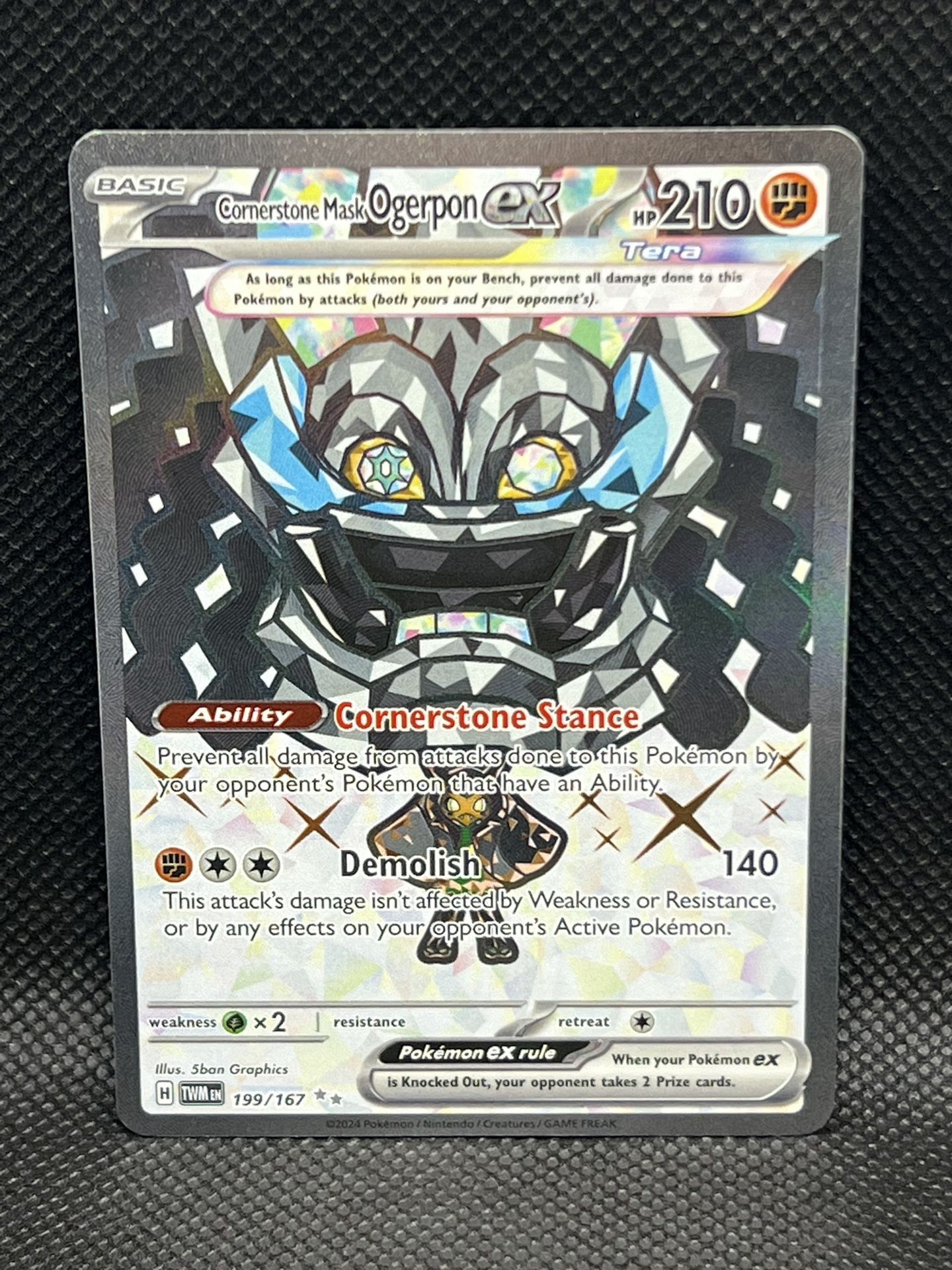 Pokémon TCG Cornerstone Mask Ogerpon Ex 199/167 Full Art Holo Rare Near Mint
