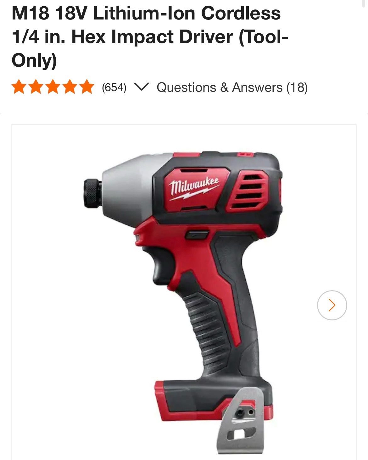 Brand new Milwaukee 1/4" HEX IMPACT DRIVERr