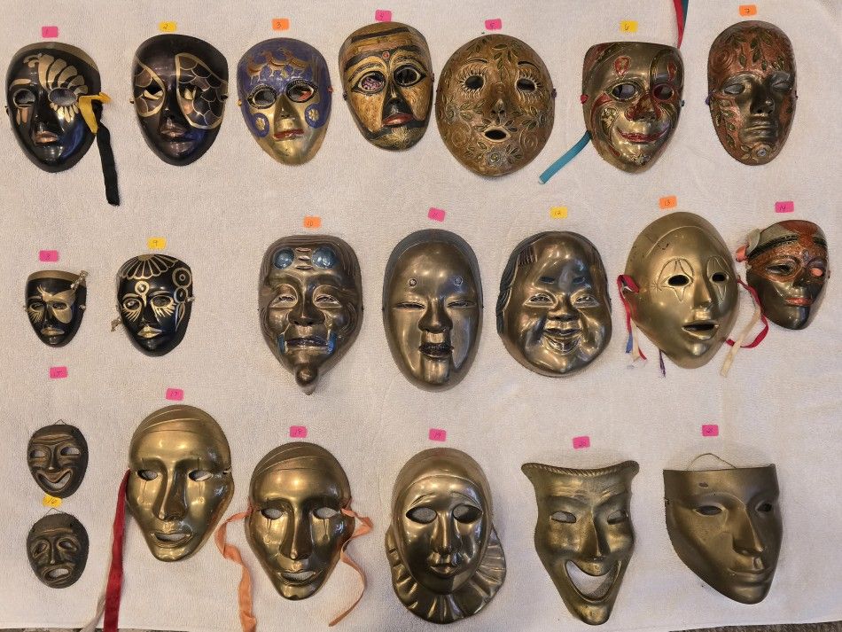 Mixture of brass Masks 