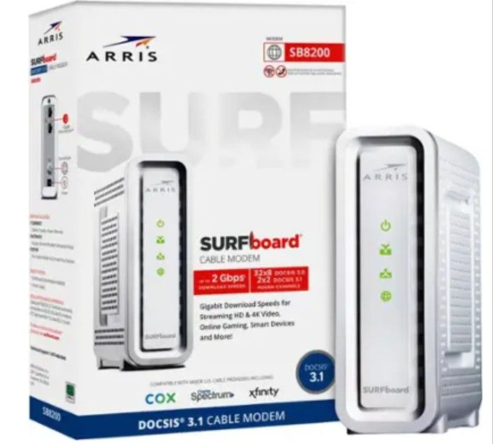 ARRIS - SURFboard SB8200 32 x 8 DOCSIS 3.1 Gig-Speed Cable Modem - White