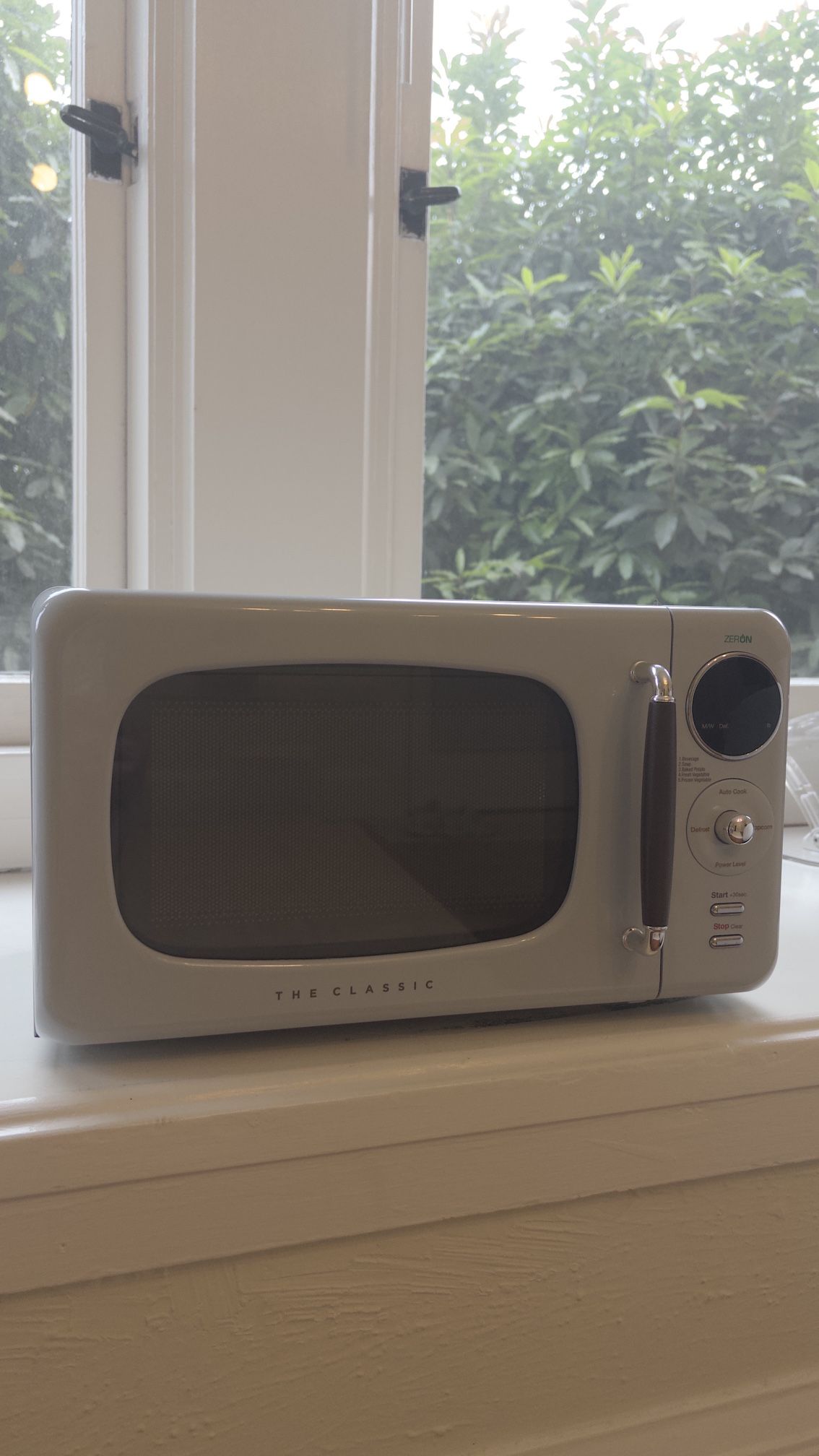 Retro Light Blue Compact Microwave