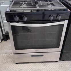 Whirlpool 5-burner Black And Stainless Steel 30” Gas Stove