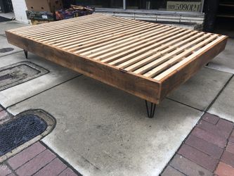 Platform bed made from antique wood