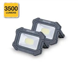 Defiant Defiant 2-Pack 3500 Lumens Rechargeable Magnetic Utility Light With Power Bank=Tools-973