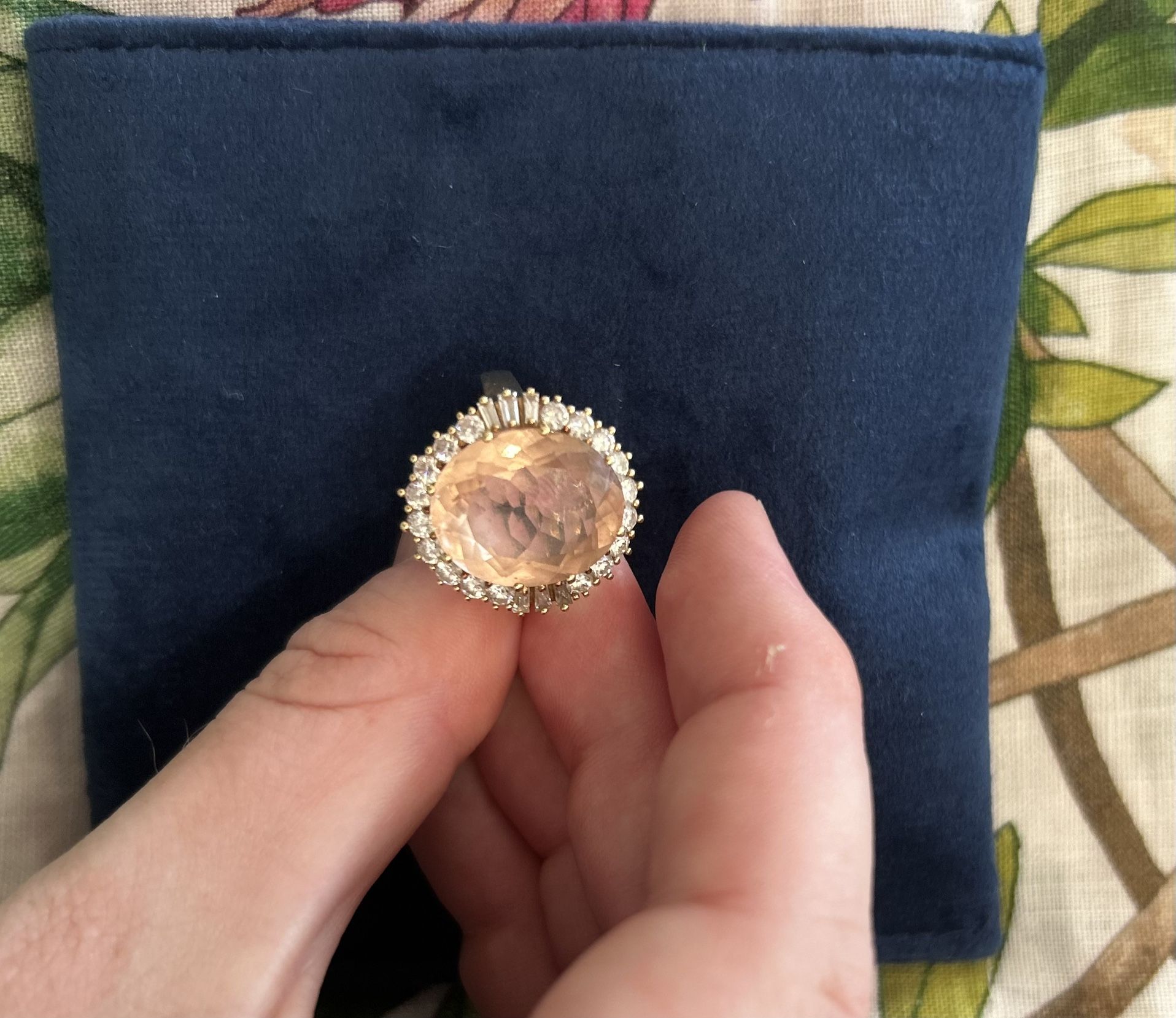 Morganite Oval Diamond Ring