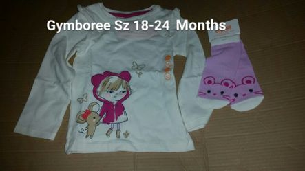 New Girls Sz 18-24 months Gymboree top & matching socks