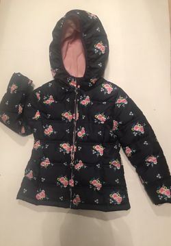 Girls Pink and Blue Floral Coat/Jacket! Size small (4-5) New!