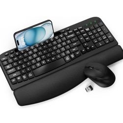 Wireless Ergonomic Keyboard & Mouse Combo – Open Box