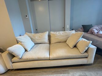 West Elm 82 Inch Sand Couch (Washable Sofa)
