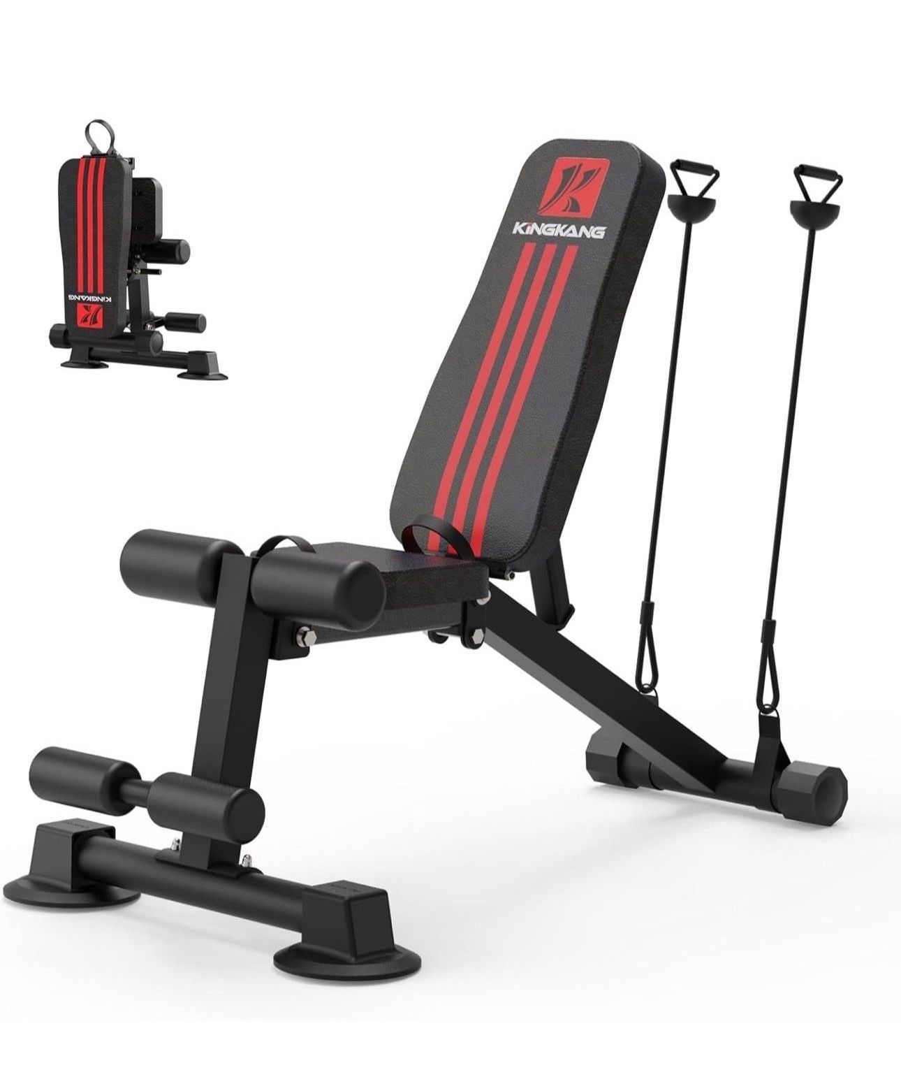 K Kingkang Adjustable Weight Bench Utility Workout Bench for Home Gym,Foldable Incline Decline Benches for Full Body Workout 660LB