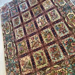 A Very Beautiful And Stunning Silk And Wool Hand Made Carpet From Iran- Tabriz