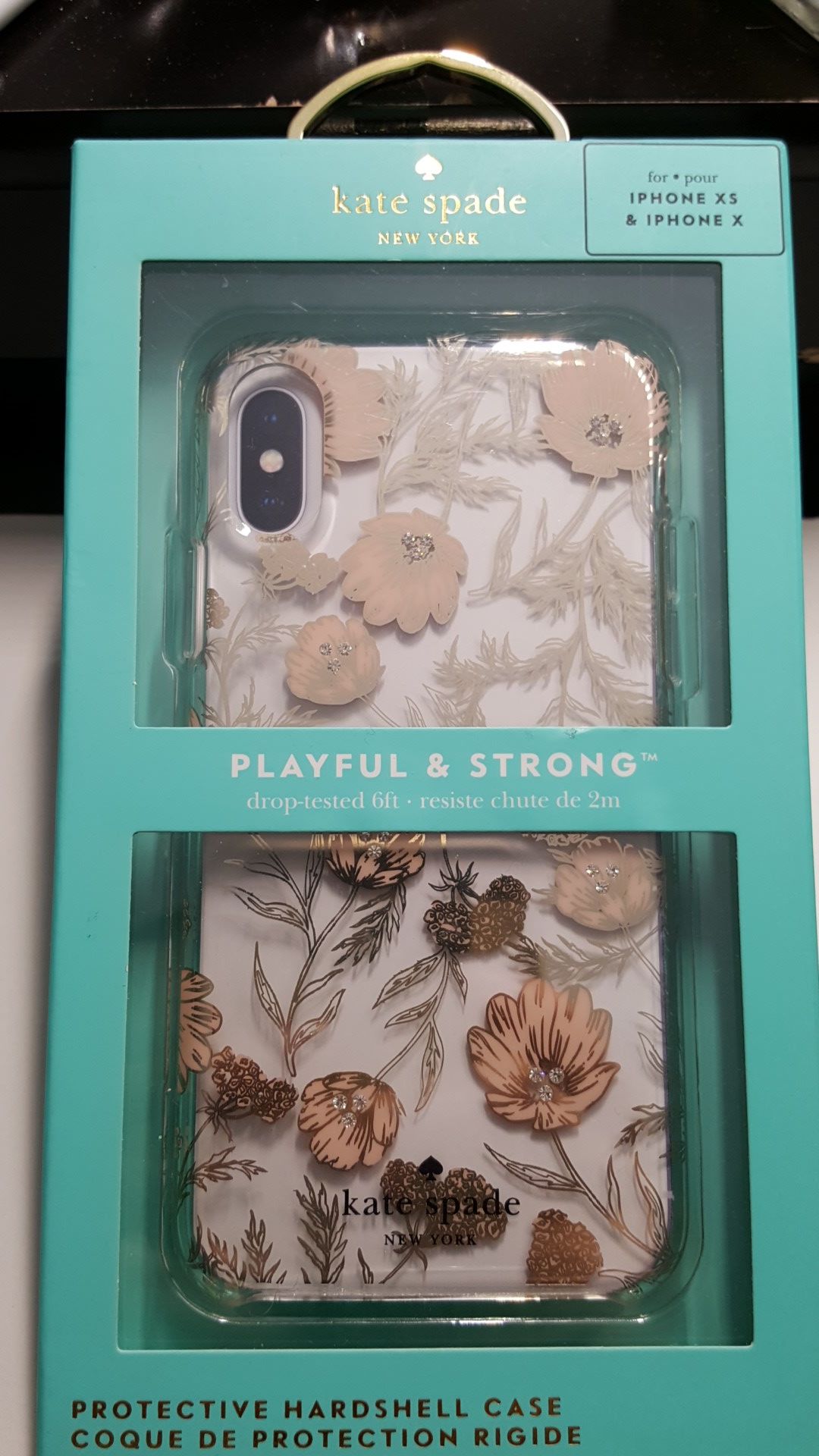 Case kate spade for iphone x/x 5.8" clear-goldrose new 15firm now ship out of the town