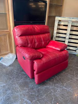 Red Leather Accent Chair