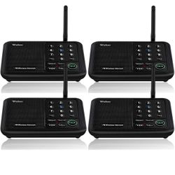 Wuloo Intercoms Wireless for Home 5280 Feet Range 10 Channel 3 Code, Wireless Intercom System for Home House Business Office, Room to Room Intercom, H