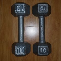 Dumbbells 10lb cast iron