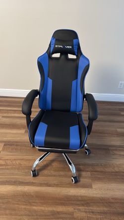 GTPLAYER Height Adjustable Computer Gaming Chair, Blue
