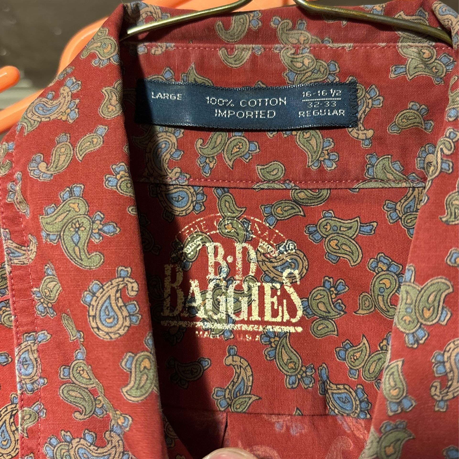 BD BAGGIES VINTAGE MENS DRESS SHIRT