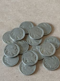 15 Buffalo Nickels No Date Lot – Vintage US Coins