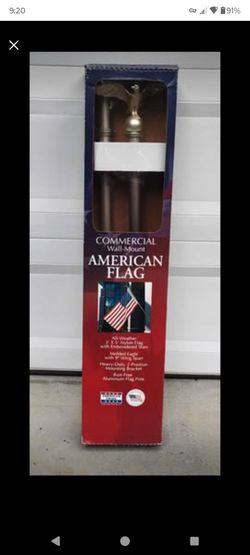 New In Box Commercial Wall Mount American Flag