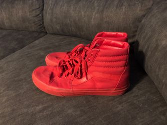 Red hightop vans size 10