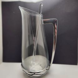 Lenox Vibe Glass Martini or Juice Pitcher with Holloware Base and Handle