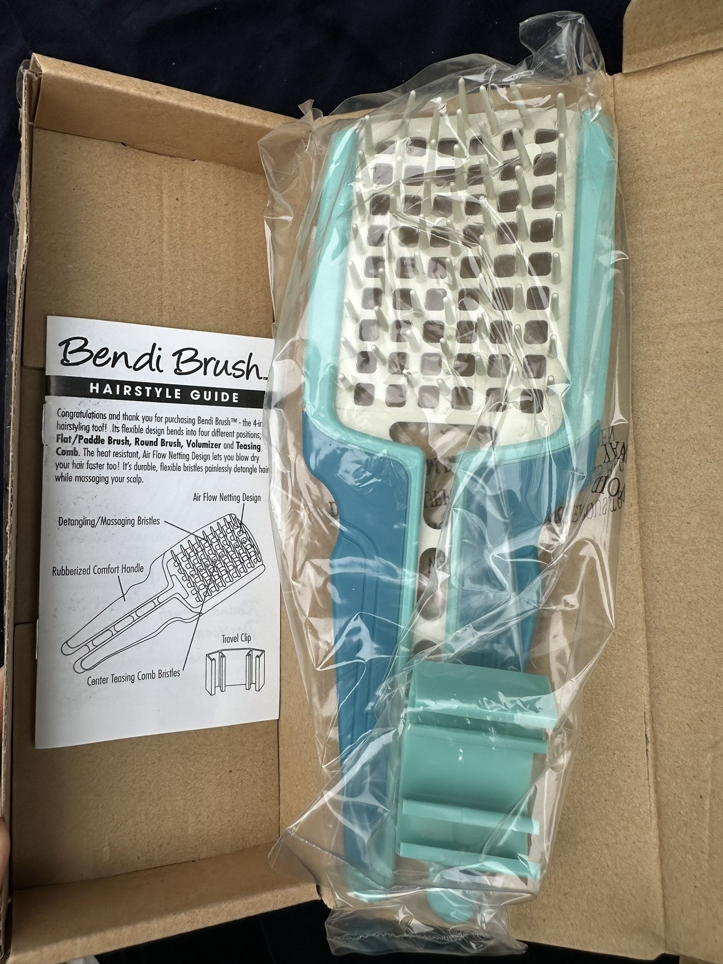 New Bendi Brush Blue Round Hairstyle Brush Comb 4 Combos Volumizer Teasing Hair