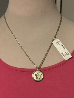 GOLDEN BUTTERFLY COIN NECKLACE 925