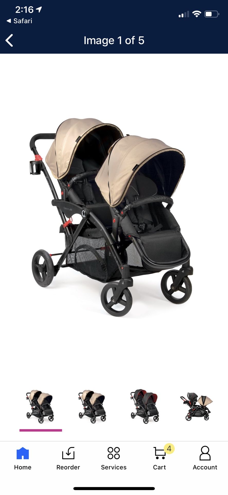 Contours Options Elite Tandem Stroller with Accessories