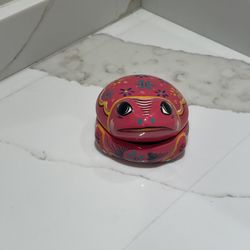Pink Frog Trinket Box 