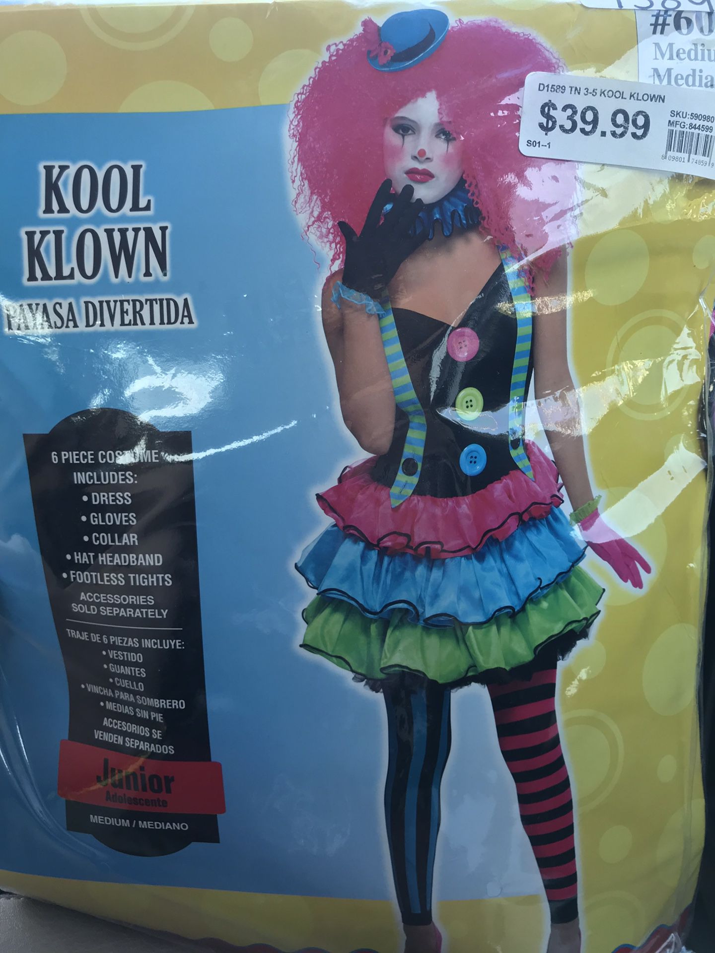 NEW “Kool Klown” Halloween costume - Junior Medium size