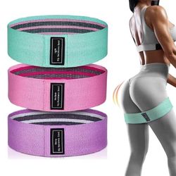 Resistance Bands, Exercise Workout Bands for Women and Men, 3 Set of Stretch Bands for Booty Legs, Pilates Flexbands (3pcs)